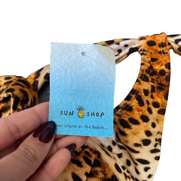 River Island Brown Leopard Print Balconette Bikini Top Size 10 - Picture 5 of 7